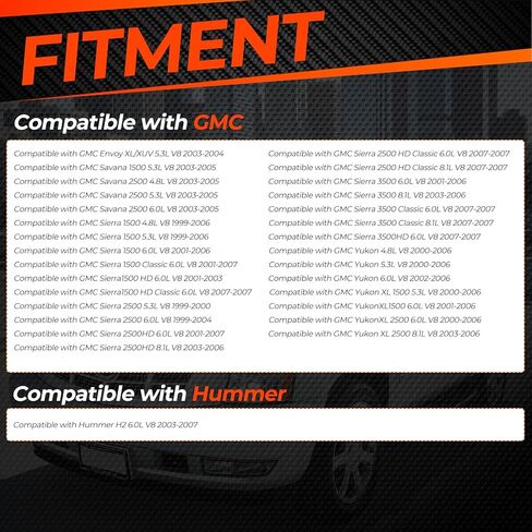 UF-271 Set of 8 Square Ignition Coil & 41-962 Spark Plug and Red Wire Set Compatible with Chevrolet Avalanche Silverado Suburban GMC Hummer H2 Savana 1500 2500 3500 Sierra 1999-2007 12556893 in Kuwait