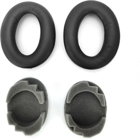 وسائد أذن بديلة لسماعات الرأس Sony WH-1000XM2 (WH1000XM2) وMDR-1000X (MDR1000X)، وسادات أذن مع إسفنج عازل للضوضاء، زوج واحد باللون الأسود in Kuwait