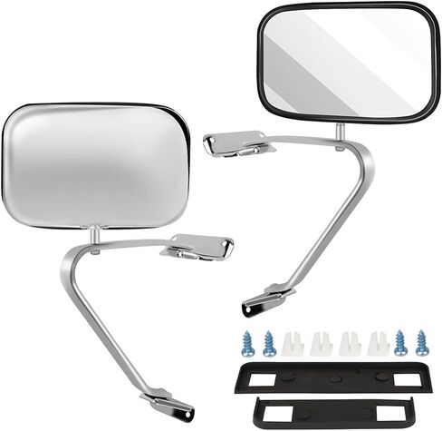 ECCPP Driver and Passenger Side View Mirror Fits for 1980-1984 For Ford F100 150 1980-1997 For Ford For F250 350 450 Ranger Chrome Non-Heated Manual Folding Outside Rear View Replacement Door Mirror in Kuwait