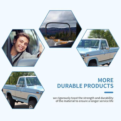 ECCPP Driver and Passenger Side View Mirror Fits for 1980-1984 For Ford F100 150 1980-1997 For Ford For F250 350 450 Ranger Chrome Non-Heated Manual Folding Outside Rear View Replacement Door Mirror in Kuwait