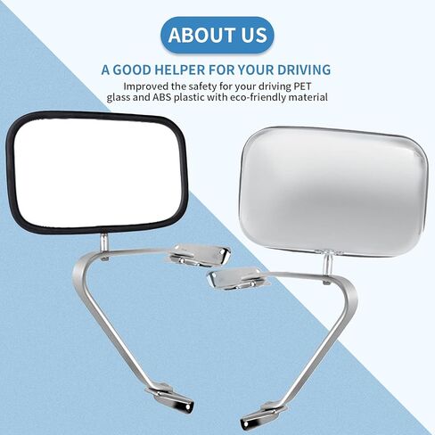 ECCPP Driver and Passenger Side View Mirror Fits for 1980-1984 For Ford F100 150 1980-1997 For Ford For F250 350 450 Ranger Chrome Non-Heated Manual Folding Outside Rear View Replacement Door Mirror in Kuwait