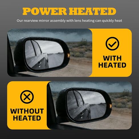 Left and Right Side Mirror Assembly Compatible with 2016-2020 Tacoma Side Door Mirror with Heated and Turn Signal Light TO1320349 TO1321349 87940-04240 87910-04230 (7Pins Black) in Saudi Arabia