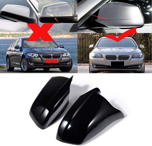 أغطية غطاء مرآة الرؤية الخلفية باللون الأسود اللامع من Astra Depot متوافقة مع 2011-2013 BMW 5-Series F10 528i 530i 535i 550i Pre-LCI in Saudi Arabia