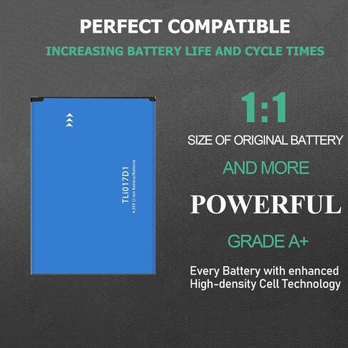 بطارية لـ TLi017D1، (الإصدار الجديد 2025) بطارية بديلة 1850 مللي أمبير في الساعة لـ TCL Flip Pro VZW-TCL-4056W موديل TLi017D1 / TLi017C1 in Kuwait