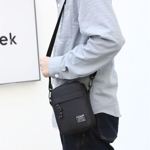 Crossbody Business Nylon Men Handbag Portable Casual Shoulder Bag(Black) in Saudi Arabia