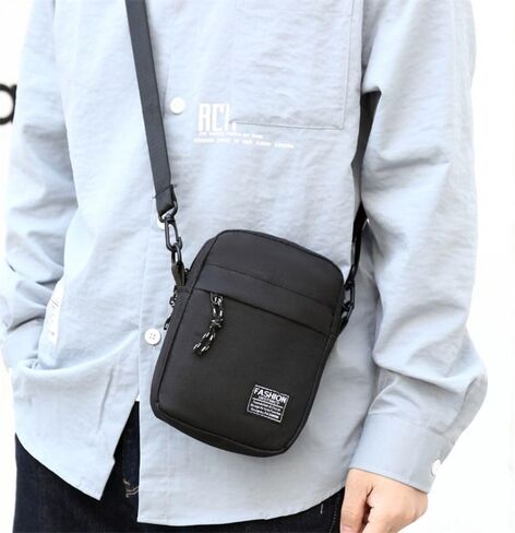 Crossbody Business Nylon Men Handbag Portable Casual Shoulder Bag(Black) in Saudi Arabia