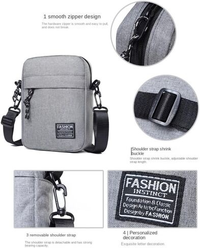Crossbody Business Nylon Men Handbag Portable Casual Shoulder Bag(Black) in Saudi Arabia