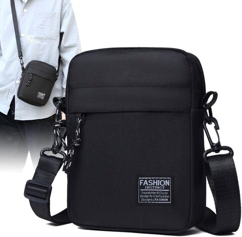 Crossbody Business Nylon Men Handbag Portable Casual Shoulder Bag(Black) in Saudi Arabia