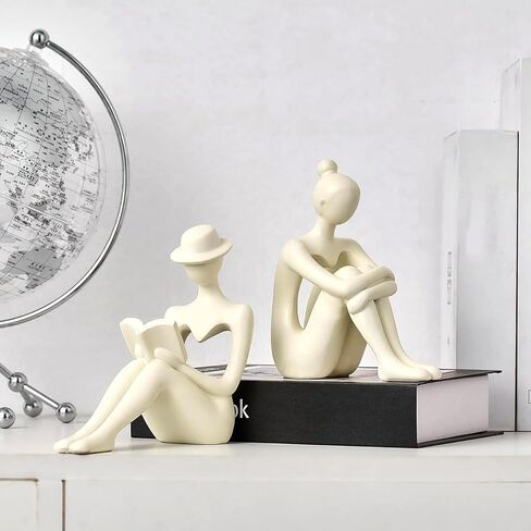 تمثال تمثال سيدة القراءة، ديكور المنزل لهجة النحت الإناث للأرفف، تمثال الهدايا للزوجة والأم والابنة in Kuwait