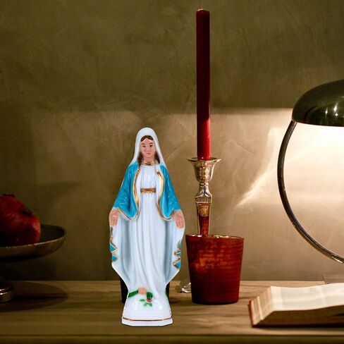 PRETYZOOM Virgin Mary Statue Figurine 6" Blessed Mother Mary Statue Plastic Catholic Religious Style Lady of Grace Sculpture for Desktop Church Decor in Saudi Arabia