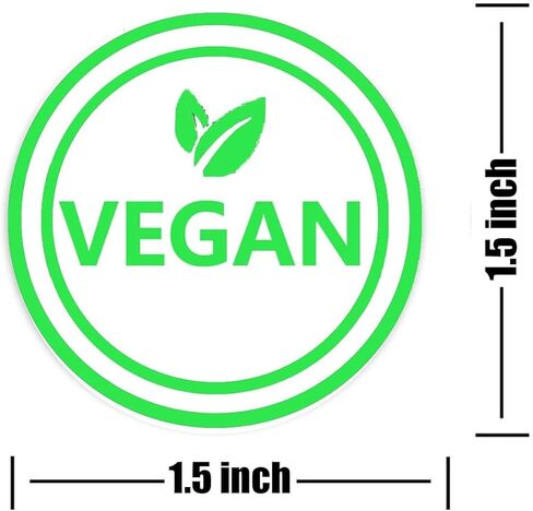 Vegan Food Rotation Labels,1.5 Inch Round Circle Dot Vegan Stickers(500 pcs per roll) in Saudi Arabia