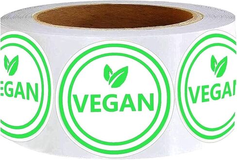 Vegan Food Rotation Labels,1.5 Inch Round Circle Dot Vegan Stickers(500 pcs per roll) in Saudi Arabia