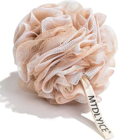 Loofah Sponge, XL Large Loofah 75g 4 Pack, Bath Sponge Soft Mesh Shower, Body Scrubber, Loofah for Men, Bath Accessories Body wash Foaming (Beige) in Kuwait