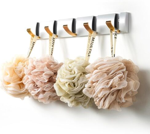 Loofah Sponge, XL Large Loofah 75g 4 Pack, Bath Sponge Soft Mesh Shower, Body Scrubber, Loofah for Men, Bath Accessories Body wash Foaming (Beige) in Kuwait