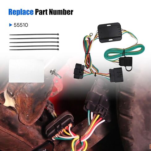 4 Pin Flat Trailer Wiring Harness Fit for Chevrolet Chevy Colorado GMC Canyon 2004-2012 for Isuzu I-280 I-290 I-350 I-370 2006-2008 4 Way Trailer Connector Tow Hitch Wiring Harness Kit 55510 in Saudi Arabia