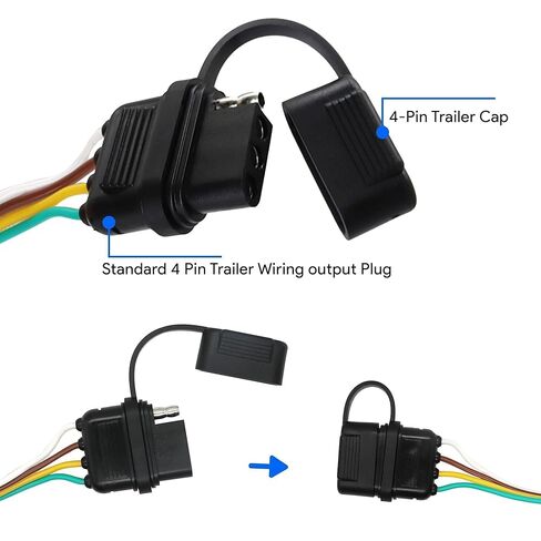 4 Pin Flat Trailer Wiring Harness Fit for Chevrolet Chevy Colorado GMC Canyon 2004-2012 for Isuzu I-280 I-290 I-350 I-370 2006-2008 4 Way Trailer Connector Tow Hitch Wiring Harness Kit 55510 in Saudi Arabia