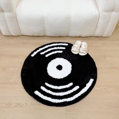LAKEA Creative Vinyl Record سجادة معنقدة للديكور الداخلي الجمالي للمنزل، سجادة ناعمة لفيلم الرعب (31.5 × 31.5 بوصة) in Kuwait