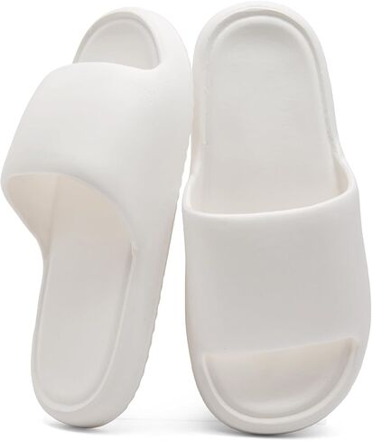 Cloud Slides for Women and Men, Unisex Thick Sole Pillow Slippers - Quick Drying Non-Slip EVA Shower Sandals, Lightweight Cushioned Open Toe Home shoes for Bathroom, Pool, Beach, Indoor & Outdoor in Saudi Arabia
