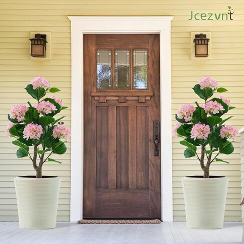 Artificial Hydrangea Tree 2 Pack, 3FT Faux Hydrangea Plant in Pot with Pink Flowers, Greenery Potted Plant for Indoor Outdoor Office Home Porch Decor, Pink in Saudi Arabia