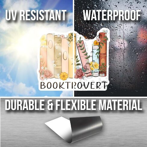 Bibliophile Bookshelf Magnet - Book Lover Gift - Floral Decor Accessories Car Magnet - Bookworm Reading Magnet - Bookish Gifts for Readers - Book Heart - AAMT1746 in Saudi Arabia
