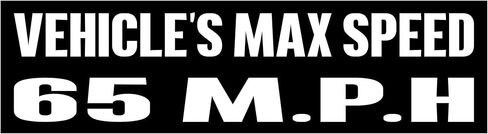 11x3(inch) - Vehicle's max Speed 65 M.P.H bumper sticker - Vehicle's max Speed 65 M.P.H bumper magnet - Funny Magnet in Saudi Arabia