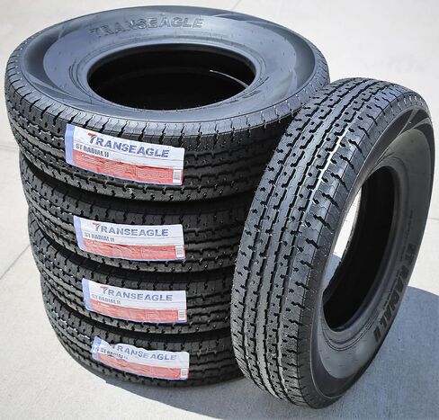 Set of 5 (FIVE) Transeagle ST Radial II Premium Trailer Radial Tires-ST225/75R15 225/75/15 225/75-15 117/112L Load Range E LRE 10-Ply BSW Black Side Wall in Saudi Arabia