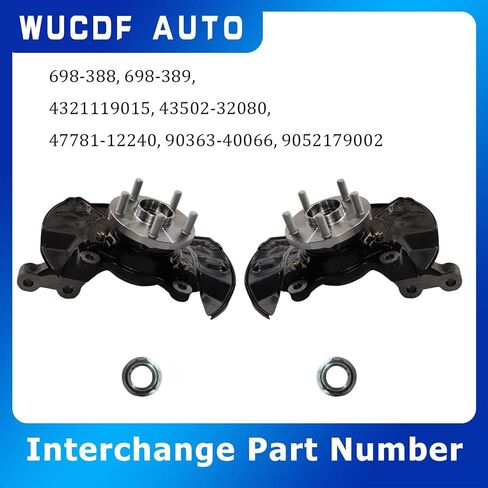 2Pcs Front Left and Right Steering Knuckle Hub Bearing Assembly 698-388 698-389 4321119015 47781-12240 For Toyota Corolla 2003-2008 L4 1.8L in Kuwait
