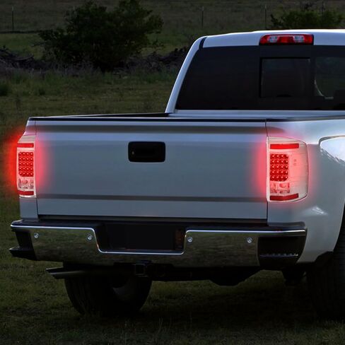 مصابيح خلفية أوتوماتيكية متوافقة مع 2007-2014 Chevy Silverado 1500 2500HD 3500HD، مصباح فرامل 20 LED من جانب السائق والراكب، عدسات شفافة مبيت من الكروم in Kuwait