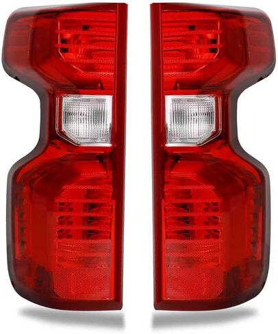 HSMOTHEV Left Driver Side and Right Passenger Side Tail Light with Bulb and Wiring Harness (Halogen Type) Tail Light Assembly for 2019-2023 Chevy Silverado 1500 2500HD 3500HD (Non-LED Models) Red in Saudi Arabia