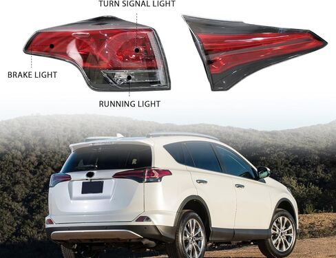ضوء خلفي لـ 2016 2017 2018 Toyota RAV4 مجموعة المصابيح الخلفية الداخلية والخارجية للجانبين الأيسر والأيمن مجموعة مصابيح فرامل الهالوجين 8156142211 815500R061 815900R030 815800R030 in Saudi Arabia
