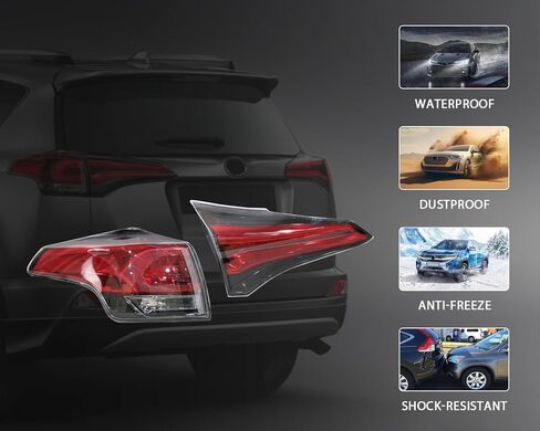 ضوء خلفي لـ 2016 2017 2018 Toyota RAV4 مجموعة المصابيح الخلفية الداخلية والخارجية للجانبين الأيسر والأيمن مجموعة مصابيح فرامل الهالوجين 8156142211 815500R061 815900R030 815800R030 in Saudi Arabia