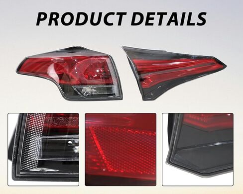 ضوء خلفي لـ 2016 2017 2018 Toyota RAV4 مجموعة المصابيح الخلفية الداخلية والخارجية للجانبين الأيسر والأيمن مجموعة مصابيح فرامل الهالوجين 8156142211 815500R061 815900R030 815800R030 in Saudi Arabia