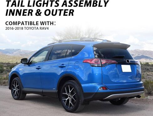 ضوء خلفي لـ 2016 2017 2018 Toyota RAV4 مجموعة المصابيح الخلفية الداخلية والخارجية للجانبين الأيسر والأيمن مجموعة مصابيح فرامل الهالوجين 8156142211 815500R061 815900R030 815800R030 in Saudi Arabia