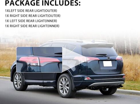 ضوء خلفي لـ 2016 2017 2018 Toyota RAV4 مجموعة المصابيح الخلفية الداخلية والخارجية للجانبين الأيسر والأيمن مجموعة مصابيح فرامل الهالوجين 8156142211 815500R061 815900R030 815800R030 in Saudi Arabia