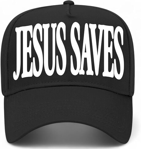 Jesus Saves Serif Vintage Trucker Hat | God & Christian | Premium Adjustable Snapback Baseball Hat for Men & Women in Saudi Arabia