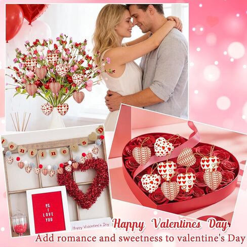 36 Pieces Valentine's Day Heart & St Patrick's Day Shamrock & Easter Egg Ornaments Adorable Heart Shaped Baubles, Clover Baubles & Hanging Egg Decorations for The Perfect Holiday Party in Kuwait
