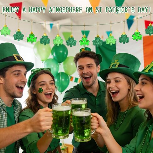 36 Pieces Valentine's Day Heart & St Patrick's Day Shamrock & Easter Egg Ornaments Adorable Heart Shaped Baubles, Clover Baubles & Hanging Egg Decorations for The Perfect Holiday Party in Kuwait