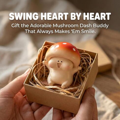 Cute Swinging Mushroom Car Mirror Hanging Ornament Playful Auto Dashboard Decor Accessories for Women Men Adorable Rearview Mirror Charm and Mushroom Gift for Car Lovers in Kuwait