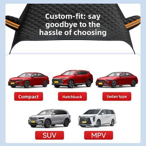 93"×58" Car Windshield Cover for Ice and Snow | Side Window & Rearview Mirror Protector | All Season Automotive Windshield Covers with Storage Bag | Fits Most Cars, SUV, Van & Truck in Saudi Arabia