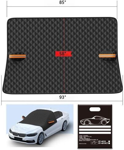 93"×58" Car Windshield Cover for Ice and Snow | Side Window & Rearview Mirror Protector | All Season Automotive Windshield Covers with Storage Bag | Fits Most Cars, SUV, Van & Truck in Saudi Arabia