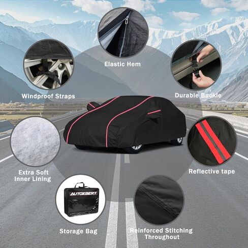 6 Layers Car Cover Waterproof All Weather,Heavy Duty Outdoor Car Cover Fit for Toyota Camry/Corolla 2014-2020, Full Exterior Cover for Tesla Model 3 BWM 3 4 5 Series (Length180-193inch) in Saudi Arabia