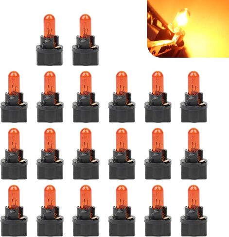 20PCS T5 17 57 86 Halogen Instrument Cluster Bulbs, 12V Dash Light Bulbs, Automotive Replacement Gauge Cluster Panel Bulb, T5 Halogen Light Bulb Gauge dashboard lights for Most Car (Amber) in Saudi Arabia