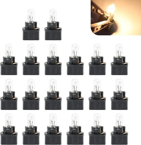 20PCS T5 17 57 86 Halogen Instrument Cluster Bulbs, 12V Dash Light Bulbs, Automotive Replacement Gauge Cluster Panel Bulb, T5 Halogen Light Bulb Gauge dashboard lights for Most Car (Amber) in Saudi Arabia