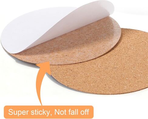 30 Pcs Self-Adhesive Cork Round Sheets for DIY Coasters, 3 Inch Cork Tiles Backing Sheets Round Backing Corks Tiles Mat with Strong Adhesive-Backed for DIY Crafts Board in Kuwait