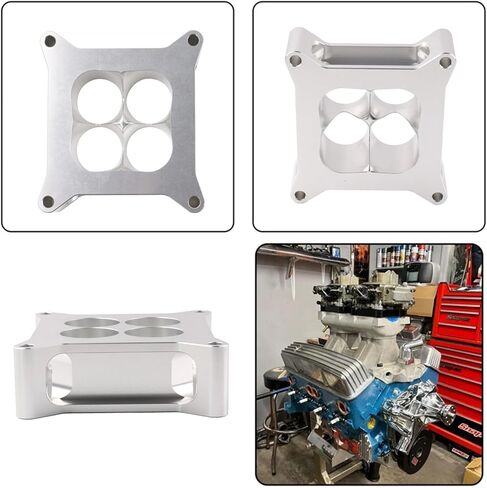 4150 Carburetor Spacer, 2-inch Aluminum 4150 CNC Machined Carburetor Spacer Square Bore 4 Port US in Kuwait
