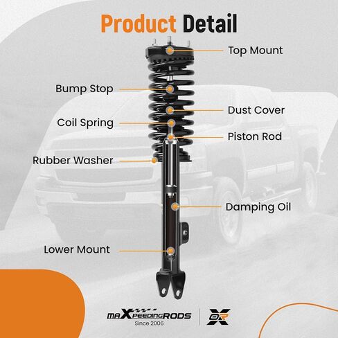 maXpeedingrods 172248 1335778 Front Strut for Dodge Charger 2006-2010 Magnum 2005-2008 Chrysler 300 2005-2010, Suspension Shock Absorber Strut w/Coil Spring Assembly, RWD Only in Saudi Arabia