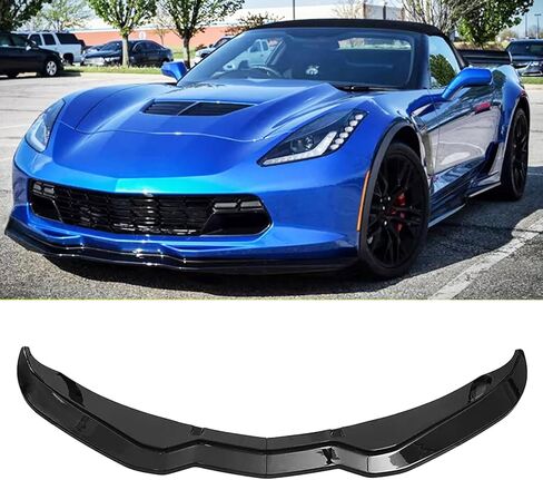 Front Lip Compatibility with 2014-2019 Corvette C7 | Z06 Stage 3 Front Bumper Chin Lower Lip Diffuser Spoiler Splitter Air Dam 2PCS (Carbon Fiber Style) in Saudi Arabia