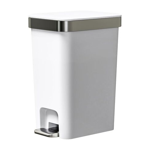 Small Bathroom Trash Can with Lid Soft Close, 10 Liter/2.6 Gallon Slim Garbage Can-Metal Step and Press top Lid, Mini Modern Waste Basket for Toilet, Office, Bedroom,Dorm,Dark Gray in Saudi Arabia