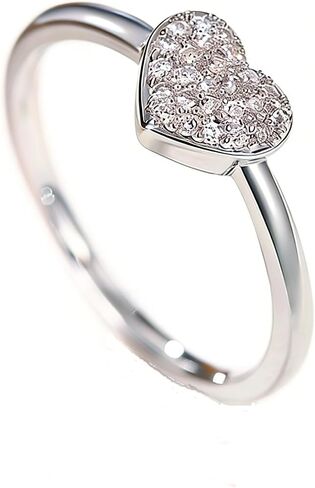 Cute Shiny Heart-shaped Diamond Or Moissanite Halo Engagement Promise Bridal Ring for Women Simple Iced Out CZ Thin 925 Sterling Silver Wedding Luxury Love Heart Anniversary Bridal Ring Size 10 in Kuwait
