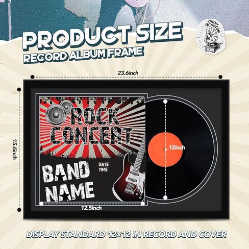 4 Pcs Vinyl Record Display Frame 16x22 Inches Double Groove Record Album Frame and 12.5×12.5 Inch Album Cover Art for Wall Mounting Home Decor (Black Matting) in Saudi Arabia